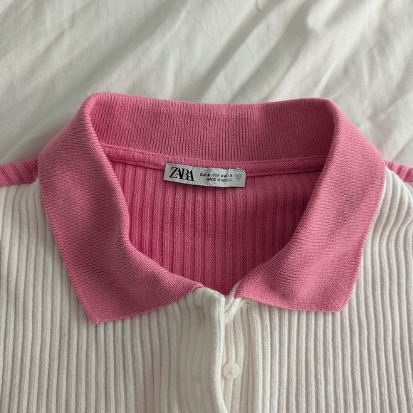 Zara Bodycon Pink Polo Shirt Dress - Picture 4 of 4